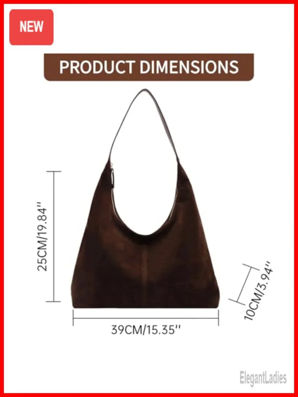 Suede Shoulder Bag Hobo Handbag Tote Purse Slouchy Underarm Bag Work Travel